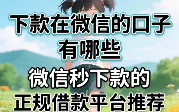下款在微信的口子有哪些,微信秒下款的正规借款平台推荐 微信秒下款的正规借款平台推荐