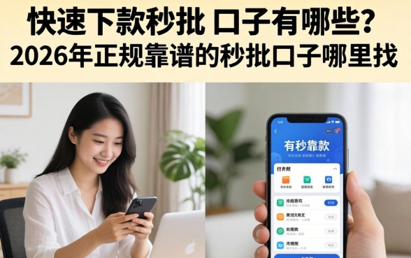 快速下款秒批的口子有哪些？2026年正规靠谱的秒批口子哪里找？