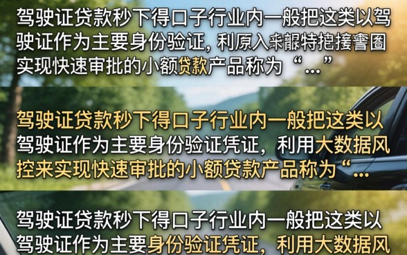 驾驶证贷款秒下的口子,驾驶证贷款当天能下款吗? 驾驶证贷款当天能下款吗