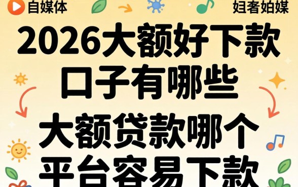 2026大额好下款的口子有哪些,大额贷款哪个平台容易下款 2026大额好下款的口子有哪些