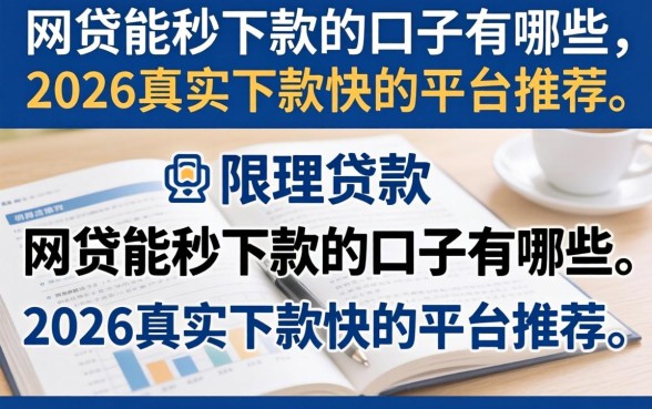 网贷能秒下款的口子有哪些,2026真实下款快的平台推荐 2026真实下款快的平台推荐