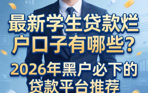 最新学生贷款烂户口子有哪些？2026年黑户必下的贷款平台推荐