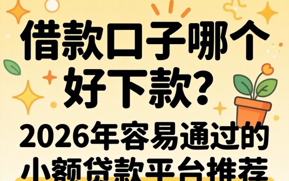 借款口子哪个好下款?2026年容易通过的小额贷款平台推荐 2026年容易通过的小额贷款平台推荐