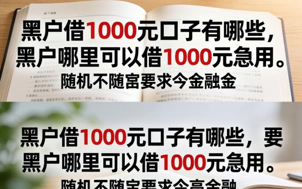 黑户借1000元口子有哪些,黑户哪里可以借1000元急用 黑户哪里可以借1000元急用