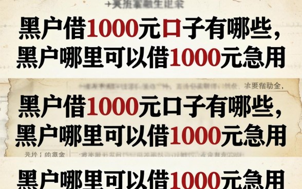 黑户借1000元口子有哪些,黑户哪里可以借1000元急用 黑户哪里可以借1000元急用