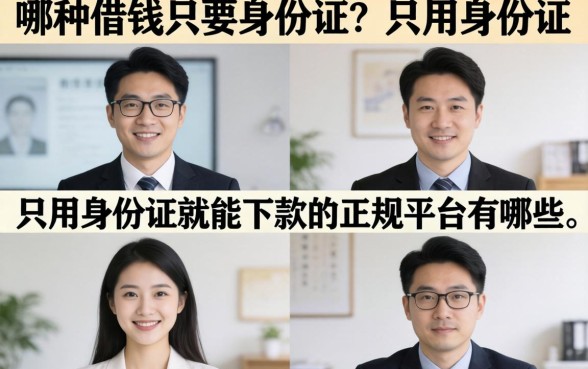哪种借钱只要身份证?只用身份证就能下款的正规平台有哪些 只用身份证就能下款的正规平台有哪些