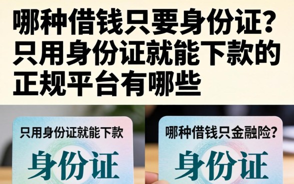 哪种借钱只要身份证?只用身份证就能下款的正规平台有哪些 只用身份证就能下款的正规平台有哪些