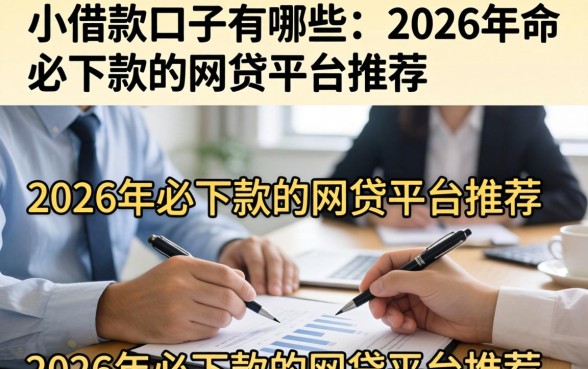 小借款口子有哪些，2026年必下款的网贷平台推荐
