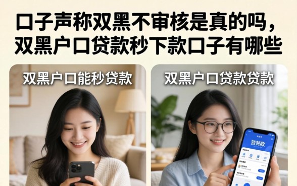 口子声称双黑不审核是真的吗，双黑户口贷款秒下款口子有哪些