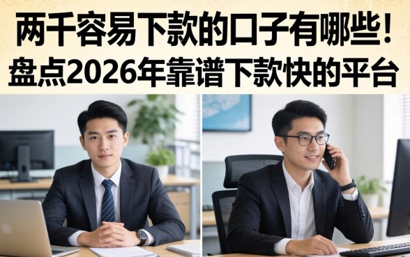 两千容易下款的口子有哪些，盘点2026年靠谱下款快的平台