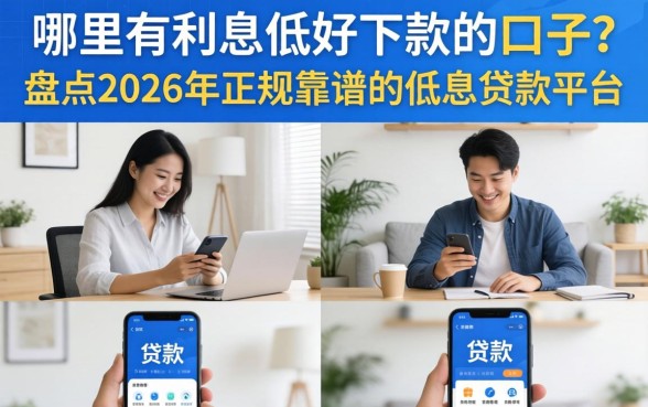 哪里有利息低好下款的口子？盘点2026年正规靠谱的低息贷款平台