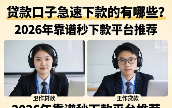 贷款口子急速下款的有哪些？2026年靠谱秒下款平台推荐