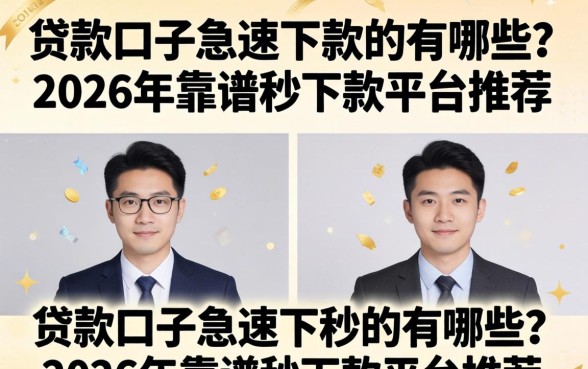 贷款口子急速下款的有哪些?2026年靠谱秒下款平台推荐 2026年靠谱秒下款平台推荐