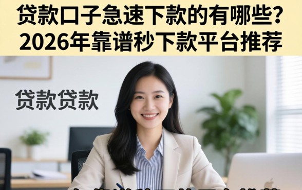 贷款口子急速下款的有哪些?2026年靠谱秒下款平台推荐 2026年靠谱秒下款平台推荐