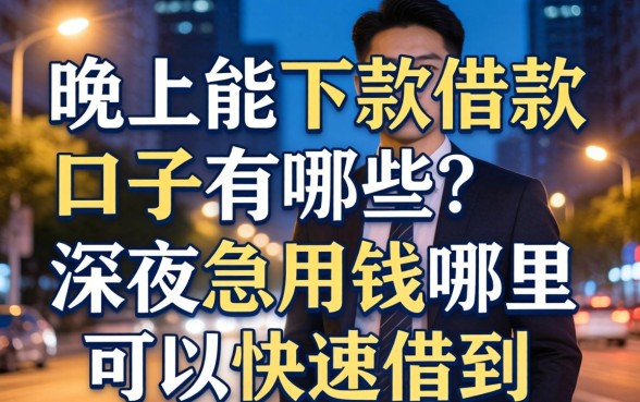 晚上能下款借款口子有哪些?深夜急用钱哪里可以快速借到 深夜急用钱哪里可以快速借到