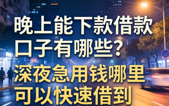 晚上能下款借款口子有哪些?深夜急用钱哪里可以快速借到 深夜急用钱哪里可以快速借到
