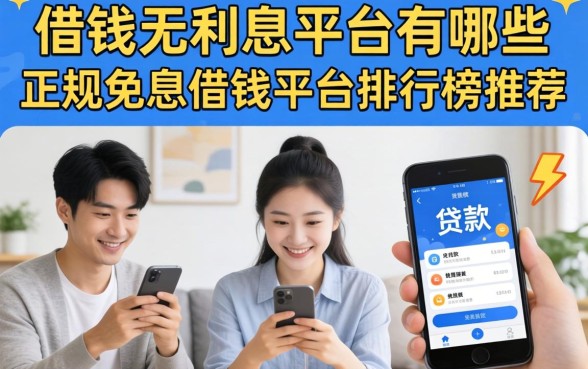 借钱无利息平台有哪些，正规免息借钱平台排行榜推荐