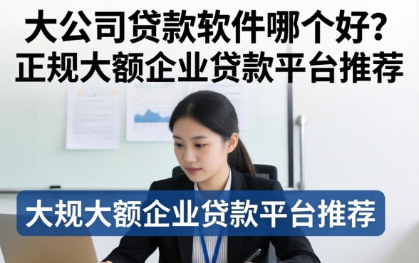 大公司贷款软件哪个好？正规大额企业贷款平台推荐