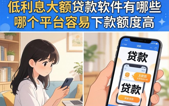 低利息大额贷款软件有哪些，哪个平台容易下款额度高