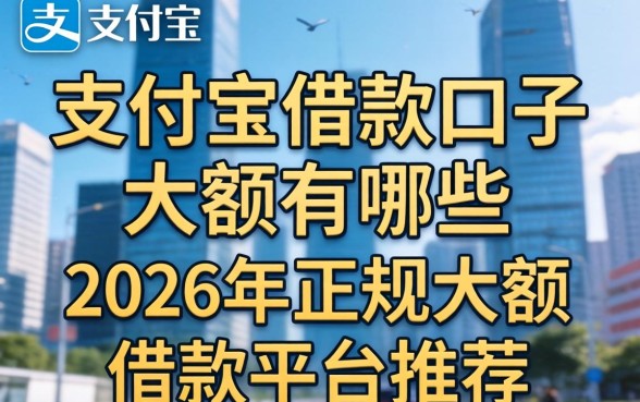 支付宝借款口子大额有哪些,2026年正规大额借款平台推荐 2026年正规大额借款平台推荐