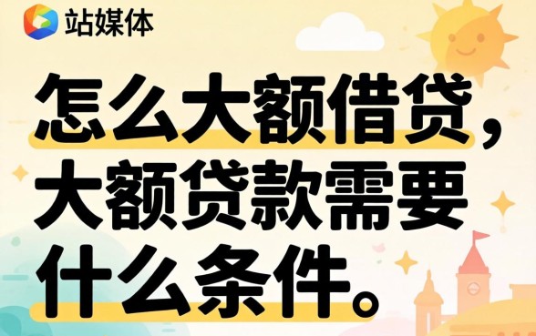 怎么大额借贷，大额贷款需要什么条件
