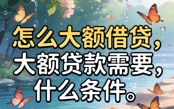 怎么大额借贷,大额贷款需要什么条件 大额贷款需要什么条件