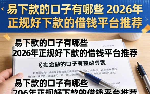 2026年正规好下款的借钱平台推荐