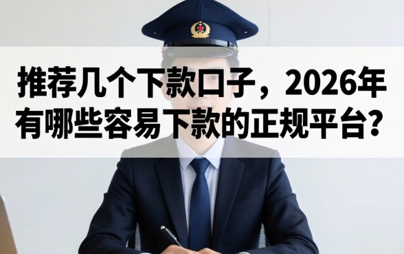 2026年有哪些容易下款的正规平台