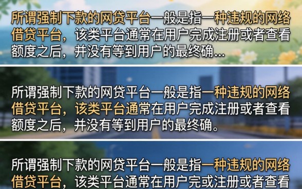 强制下款的网贷口子怎么办