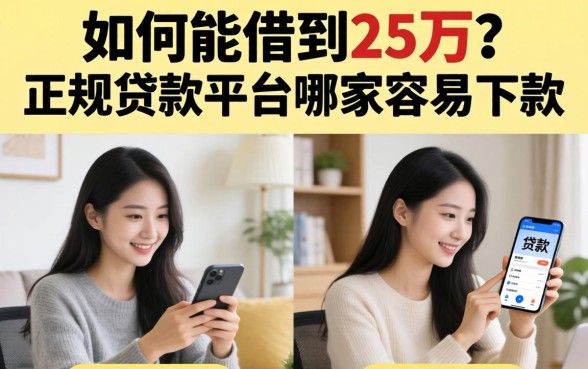 如何能借到25万？正规贷款平台哪家容易下款
