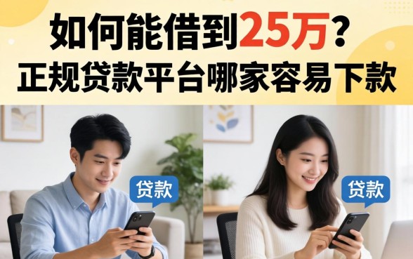 如何能借到25万?正规贷款平台哪家容易下款 正规贷款平台哪家容易下款