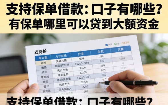 支持保单借款的口子有哪些？有保单哪里可以贷到大额资金