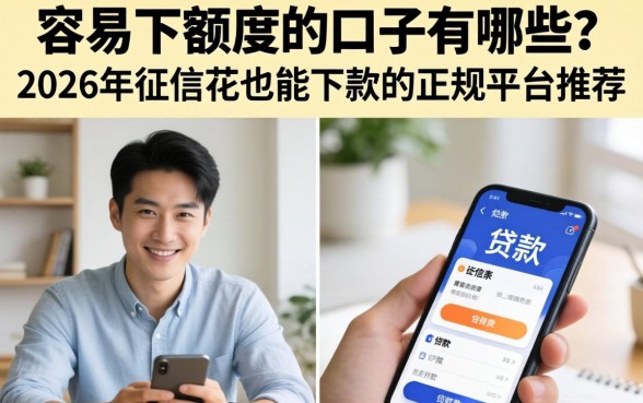 容易下额度的口子有哪些？2026年征信花也能下款的正规平台推荐
