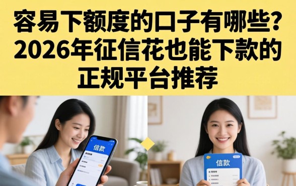 容易下额度的口子有哪些?2026年征信花也能下款的正规平台推荐 2026年征信花也能下款的正规平台推荐
