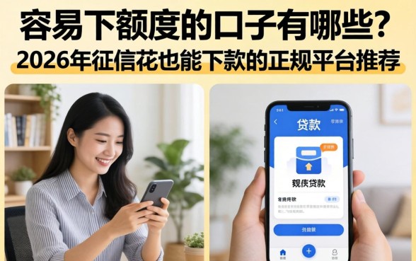 容易下额度的口子有哪些?2026年征信花也能下款的正规平台推荐 2026年征信花也能下款的正规平台推荐