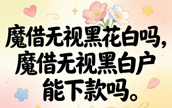 魔借无视黑白户能下款吗