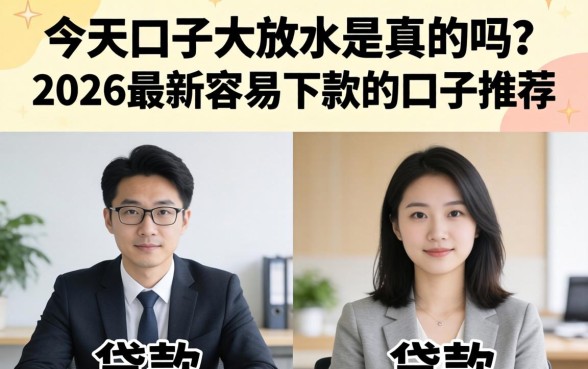 今天口子大放水是真的吗？2026最新容易下款的口子推荐
