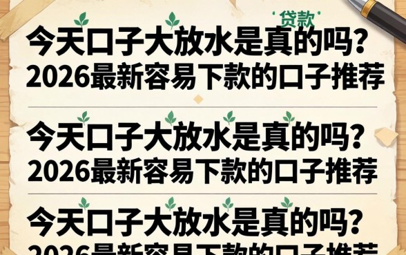 2026最新容易下款的口子推荐