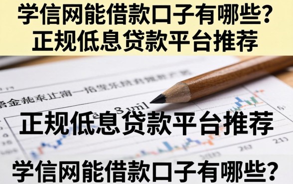 学信网能借款口子有哪些？正规低息贷款平台推荐