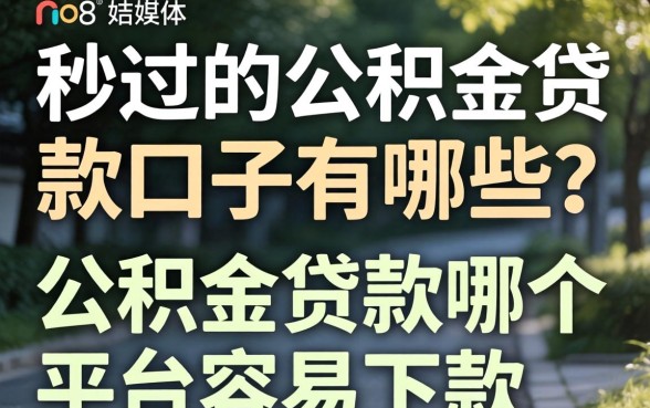秒过的公积金贷款口子有哪些