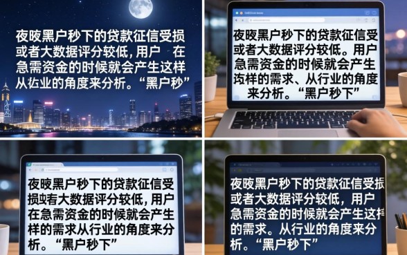 夜间黑户秒下的贷款真的有吗?揭秘黑户必下口子大全 夜间黑户秒下的贷款真的有吗