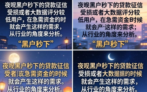 夜间黑户秒下的贷款真的有吗?揭秘黑户必下口子大全 夜间黑户秒下的贷款真的有吗