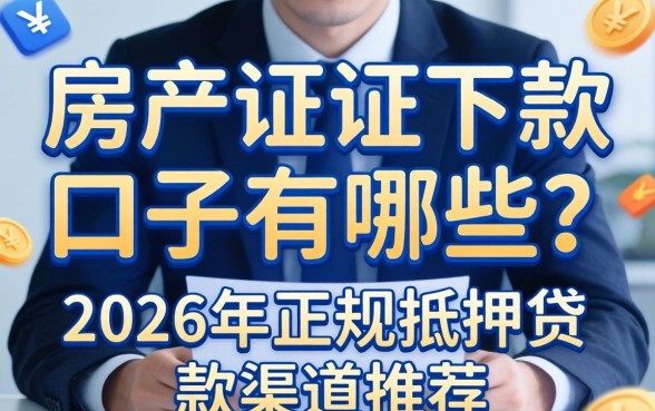 2026年正规抵押贷款渠道推荐