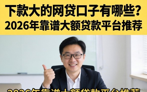 下款大的网贷口子有哪些？2026年靠谱大额贷款平台推荐