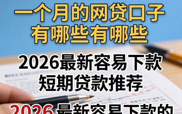 一个月的网贷口子有哪些，2026最新容易下款的短期贷款推荐