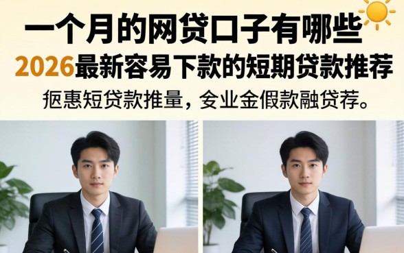 一个月的网贷口子有哪些,2026最新容易下款的短期贷款推荐 2026最新容易下款的短期贷款推荐