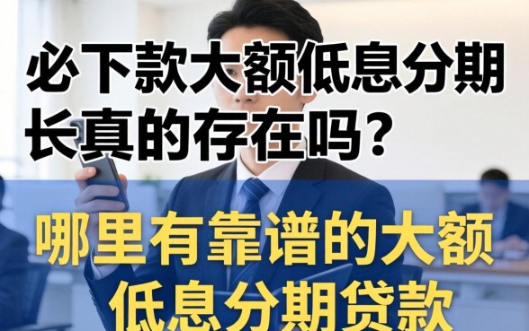必下款大额低息分期长真的存在吗，哪里有靠谱的大额低息分期贷款