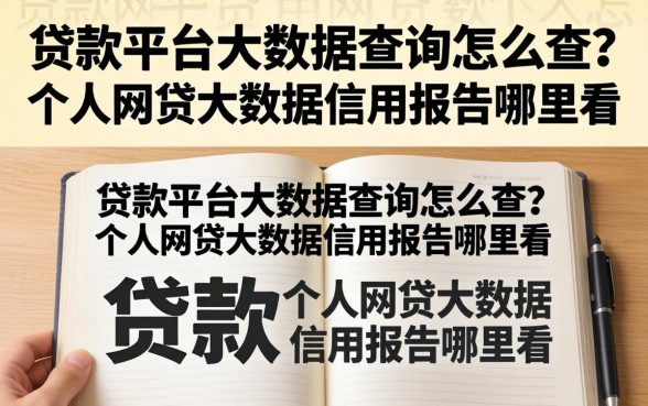 贷款平台大数据查询怎么查？个人网贷大数据信用报告哪里看
