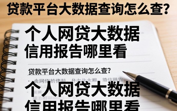 贷款平台大数据查询怎么查?个人网贷大数据信用报告哪里看 个人网贷大数据信用报告哪里看