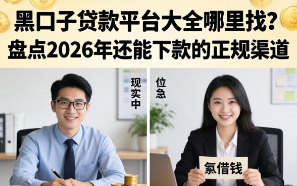 黑口子贷款平台大全哪里找？盘点2026年还能下款的正规渠道